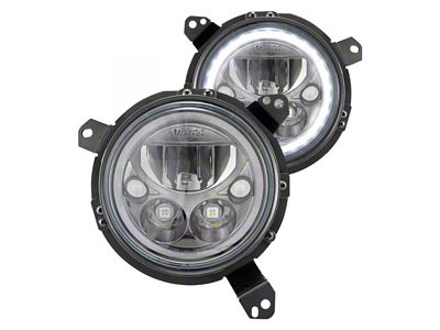 Vision X 7-Inch VX Series LED Headlight Kit with White Halo; Black Chrome Housing (18-25 Jeep Wrangler JL)