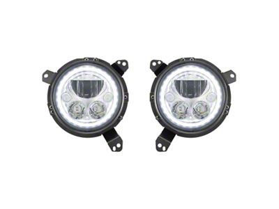 Vision X 7-Inch VX Series LED Headlight Kit with White Halo; Chrome Housing (18-26 Jeep Wrangler JL)