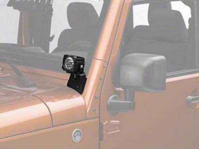 Vision X 3-Inch Optimus LED Cube Lights with A-Pillar Mounting Brackets (07-18 Jeep Wrangler JK)