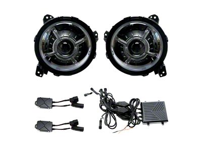 Vivid Lumen Industries RGB Halo LED Headlights; Black Housing; Clear Lens (18-25 Jeep Wrangler JL)