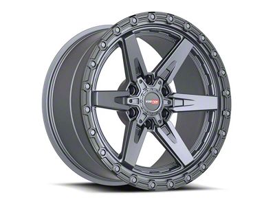 Vortek Off-Road VRT-602 Matte Titanium with Black Bead Ring 6-Lug Wheel; 17x9; 0mm Offset (24-25 Tacoma)