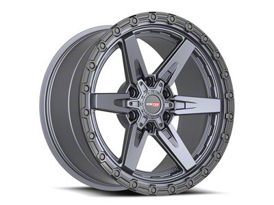 Vortek Off-Road VRT-602 Matte Titanium with Black Bead Ring 6-Lug Wheel; 18x9; -12mm Offset (24-25 Tacoma)