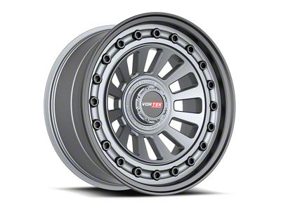 Vortek Off-Road VRD-702 Matte GunMetal with Black Bolts and Lip 6-Lug Wheel; 17x9; -12mm Offset (25-26 4Runner)