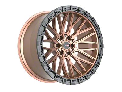 Vortek Off-Road VRT-608 Matte Bronze with Black Bead Ring 6-Lug Wheel; 22x12; -44mm Offset (25-26 4Runner)