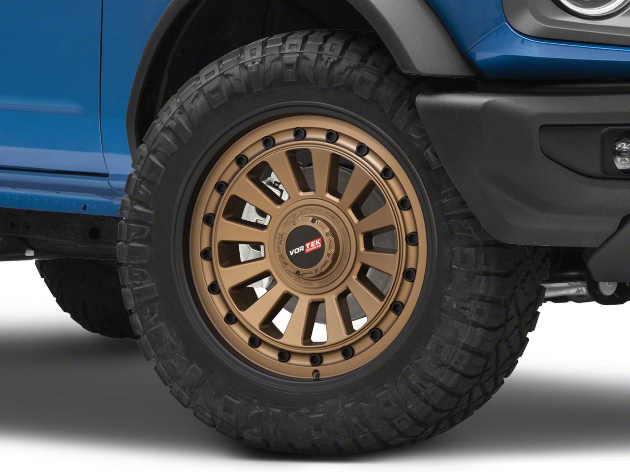 Vortek Off-Road Bronco VRD-702 Matte Bronze with Black Bolts and Lip 6 ...