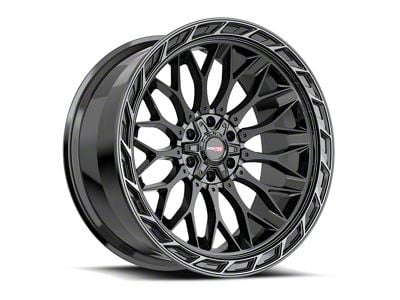 Vortek Off-Road VRP-503 All Black Center and Diamond Cut Ring with Dark Tint 6-Lug Wheel; 24x11; -24mm Offset (22-25 Bronco Raptor)