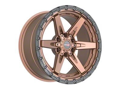 Vortek Off-Road VRT-602 Matte Bronze with Black Bead Ring 6-Lug Wheel; 17x9; 0mm Offset (22-25 Bronco Raptor)