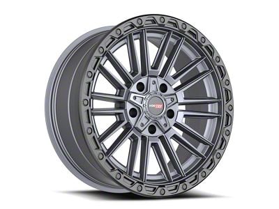 Vortek Off-Road VRT-604 Matte Titanium with Black Bead Ring Wheel; 22x10; -18mm Offset (22-25 Jeep Grand Cherokee WL)