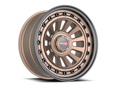 Vortek Off-Road VRD-702 Matte Bronze with Black Bolts and Lip Wheel; 18x9; -12mm Offset (18-25 Jeep Wrangler JL)