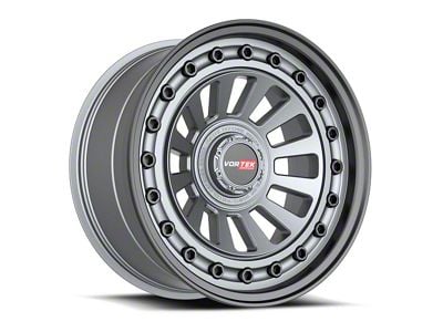 Vortek Off-Road VRD-702 Matte GunMetal with Black Bolts and Lip Wheel; 17x9; 0mm Offset (18-25 Jeep Wrangler JL)