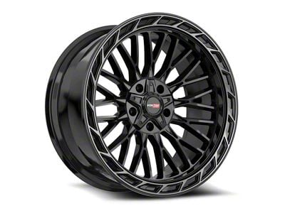 Vortek Off-Road VRP-502 All Black Center and Diamond Cut Ring with Dark Tint Wheel; 20x9; 0mm Offset (07-18 Jeep Wrangler JK)