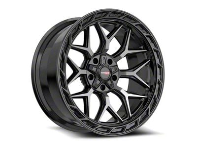 Vortek Off-Road VRP-504 Black Diamond Cut with Dark Tint Wheel; 20x9; 0mm Offset (18-25 Jeep Wrangler JL)