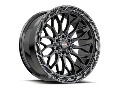 Vortek Off-Road VRP-503 All Black Center and Diamond Cut Ring with Dark Tint 6-Lug Wheel; 24x11; -24mm Offset (05-15 Tacoma)