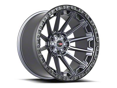 Vortek Off-Road VRT-601 Matte Titanium with Black Bead Ring 6-Lug Wheel; 20x10; -24mm Offset (04-15 Titan)