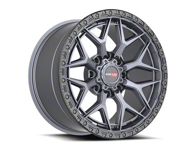 Vortek Off-Road VRT-603 Matte Titanium with Black Bead Ring 6-Lug Wheel; 20x10; -12mm Offset (17-24 Titan)