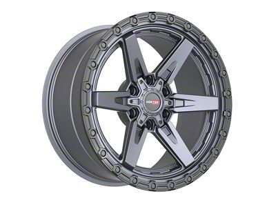 Vortek Off-Road VRT-602 Matte Titanium with Black Bead Ring 6-Lug Wheel; 18x9; 12mm Offset (22-25 Tundra)