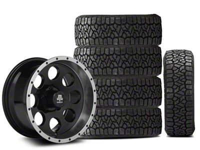 15x8 Mammoth 8 Beadlock Style & 33in Kenda All-Terrain KLEVER A/T2 KR628 Tire Package; Set of 5 (97-06 Jeep Wrangler TJ)