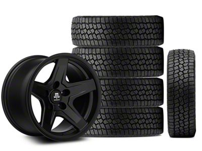 17x9 Mammoth Boulder & 33in Milestar All-Terrain Patagonia AT/R Tire Package; Set of 5 (18-25 Jeep Wrangler JL)