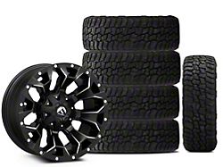 18x9 Fuel Wheels Assault & 33in Mickey Thompson All-Terrain Baja Boss A/T Tire Package; Set of 5 (18-25 Jeep Wrangler JL)