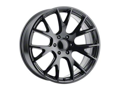 Hellcat Style Gloss Black Wheel; 22x9; 20mm Offset (20-25 Jeep Gladiator JT)