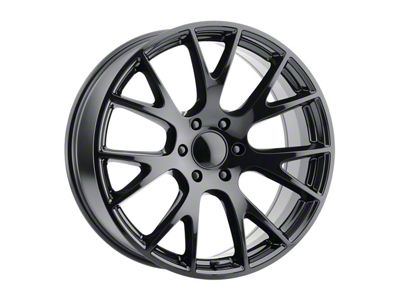 Hellcat Style Gloss Black Wheel; 22x9; 20mm Offset (07-18 Jeep Wrangler JK)