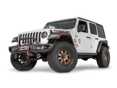 WARN Low Grille Guard Tube; Black (20-26 Jeep Gladiator JT w/ Factory Steel Front Bumper)