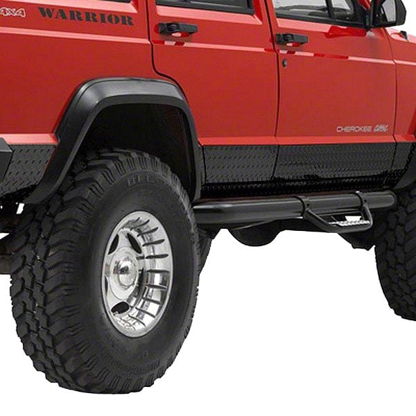 Warrior Products Jeep Cherokee Sideplates; Black Aluminum
