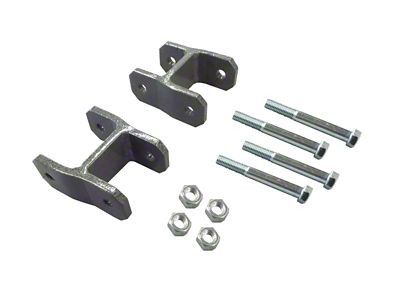 Warrior Products 1/2-Inch Lift Heavy Duty Shackle Kit; Gray Hammertone (76-86 Jeep CJ7 w/ YJ Springs)