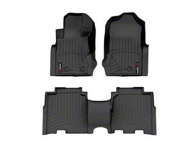 Weathertech DigitalFit Front and Rear Floor Liners; Black (21-25 Bronco 4-Door w/ Rubberized Flooring)