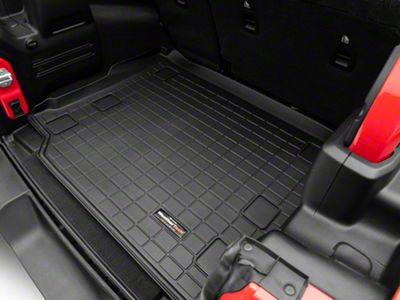 Weathertech DigitalFit Cargo Liner; Black (18-25 Jeep Wrangler JL 4-Door w/o Subwoofer & w/ Flat Load Floor, Excluding 4xe)
