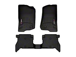 Weathertech DigitalFit Front and Rear Floor Liners; Black (21-25 Jeep Wrangler JL 4xe)