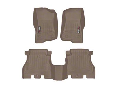 Weathertech DigitalFit Front and Rear Floor Liners; Tan (18-25 Jeep Wrangler JL 4-Door, Excluding 4xe)