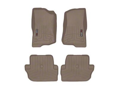 Weathertech DigitalFit Front and Rear Floor Liners; Tan (18-25 Jeep Wrangler JL 2-Door)