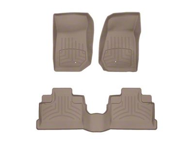 Weathertech Front and Rear Floor Liner HP; Tan (07-13 Jeep Wrangler JK 4-Door)