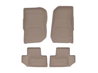 Weathertech Front and Rear Floor Liner HP; Tan (14-18 Jeep Wrangler JK 2-Door)