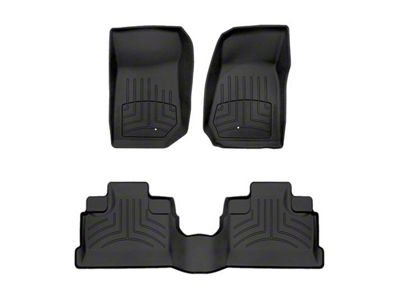 Weathertech Front and Rear Floor Liner HP; Black (07-13 Jeep Wrangler JK 4-Door)
