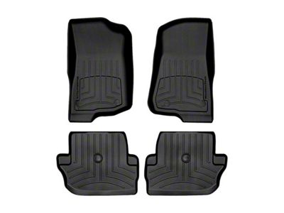 Weathertech Front and Rear Floor Liner HP; Black (18-25 Jeep Wrangler JL 2-Door)