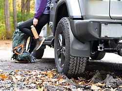 Weathertech No-Drill Mud Flaps; Front and Rear; Black (24-26 Jeep Wrangler JL w/ Safety Group Package & w/o Xtreme Recon Package, Excluding Rubicon)