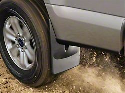 Weathertech No-Drill Mud Flaps; Rear; Black (25-26 Jeep Wrangler JL Rubicon 4xe, Rubicon X 4xe, Willys 41 4xe)