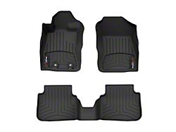 Weathertech DigitalFit Front and Rear Floor Liners; Black (24-26 Tacoma Double Cab w/ Automatic Transmission)