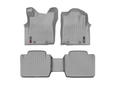 Weathertech DigitalFit Front and Rear Floor Liners; Gray (12-15 Tacoma Access Cab w/ 2nd Row Center Storage Box)