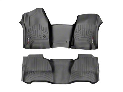 Weathertech DigitalFit Front and Rear Floor Liners; Black (18-23 Tacoma Double Cab w/ Manual Transmission)