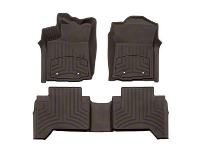 Weathertech Front and Rear Floor Liner HP; Cocoa (18-23 Tacoma Double Cab w/ Automatic Transmission)