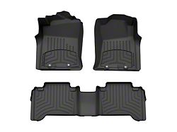 Weathertech Front and Rear Floor Liner HP; Black (12-15 Tacoma Double Cab)
