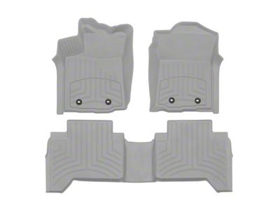Weathertech Front and Rear Floor Liner HP; Gray (18-23 Tacoma Double Cab w/ Automatic Transmission)