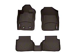 Weathertech DigitalFit Front and Rear Floor Liners; Cocoa (17-24 Titan Crew Cab w/o Rear Underseat Storage)