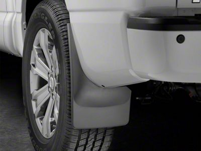Weathertech No-Drill Mud Flaps; Rear; Black (17-21 Titan w/o Factory Fender Flares)