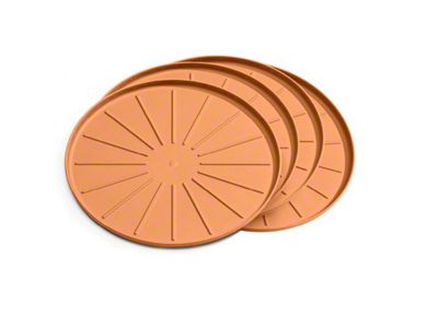 Weathertech 8-Inch Round Coaster Set; Terracotta
