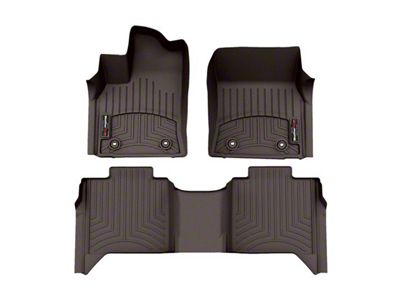 Weathertech DigitalFit Front and Rear Floor Liners; Cocoa (22-25 Tundra CrewMax)