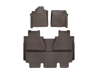 Weathertech Front and Rear Floor Liner HP; Cocoa (14-21 Tundra CrewMax)